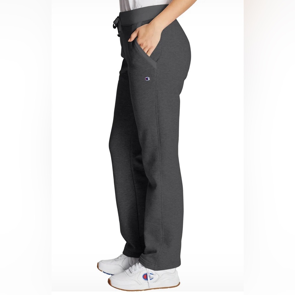 Champion Gray Women’s Sweatpants Powerblend Pants, C Logo Color:granite Heather